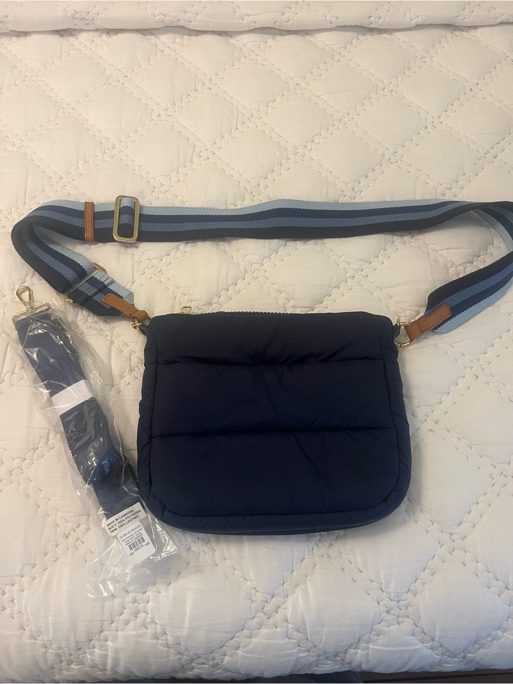 Mark and Graham Navy Blue Puffer Crossbody Bag Excellent Condition